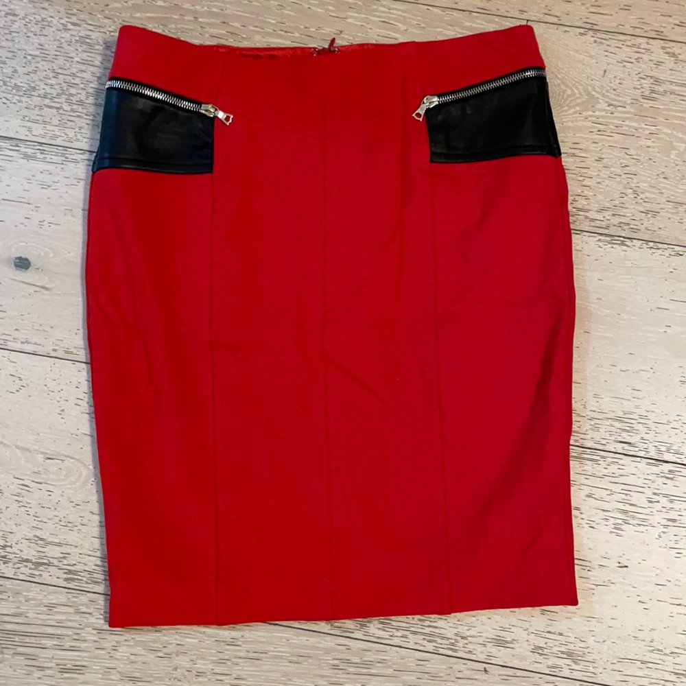 Yigal Azrouel red pencil skirt